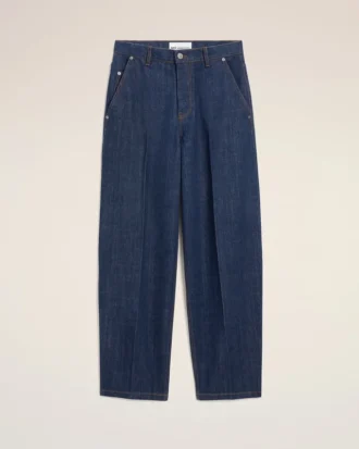 blaue baumwolljeans im balloon fit 1 330x413 - Blaue Baumwolljeans im Balloon-Fit