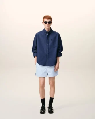 blaue baumwollshorts mit gummizug 2 330x413 - Blaue Baumwollshorts mit Gummizug