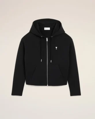 schwarzer ami de coeur hoodie mit reissverschluss aus baumwolle 1 1 330x413 - Schwarzer Ami de Coeur Hoodie mit Rei&szlig;verschluss aus Baumwolle